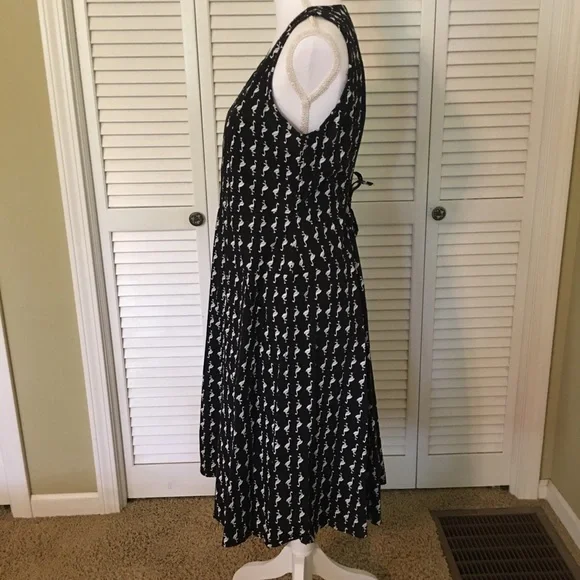 Tulip Size Small Black and White Flamingo Print Dress - Picture 3 of 13